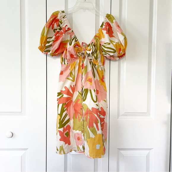 Sabo 100% cotton 60’s floral print retro inspired mini summer dress - Picture 6 of 12